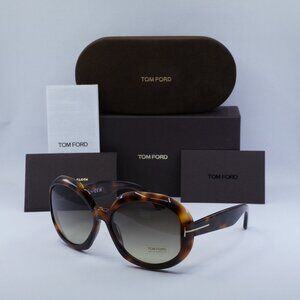 Tom Ford Georgia-02 FT1011 52B Round Sunglasses - Havana/Brown